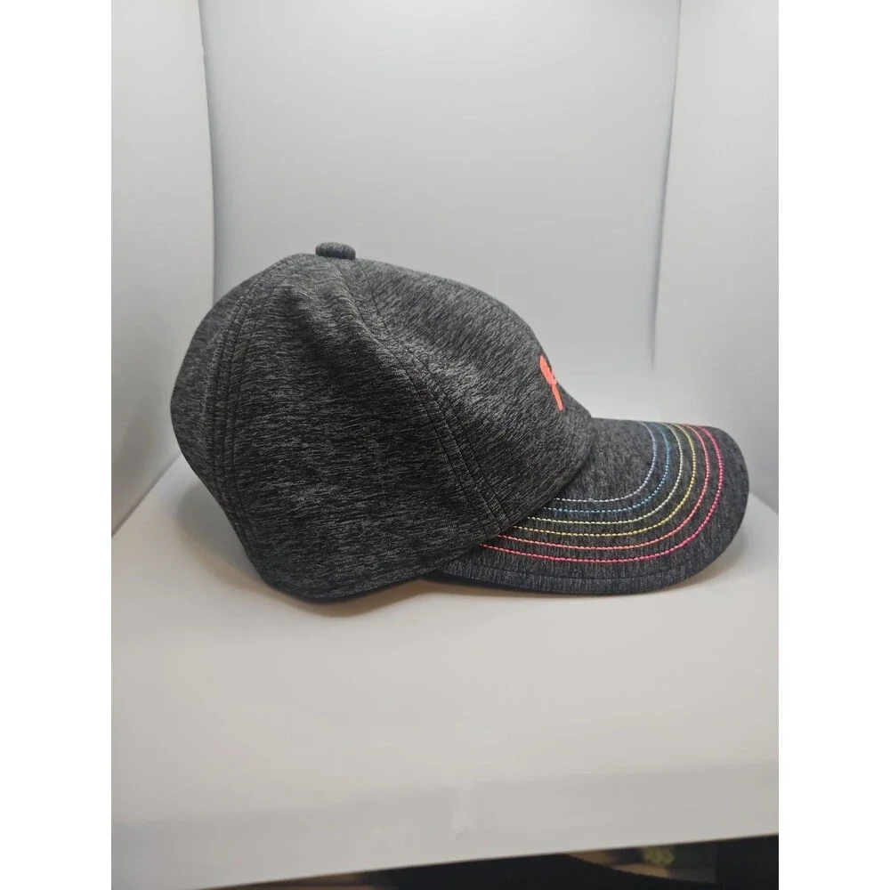 Under Armour US Free Fit Youth Hat Adjustable Grey Pink Embroidered  Logo